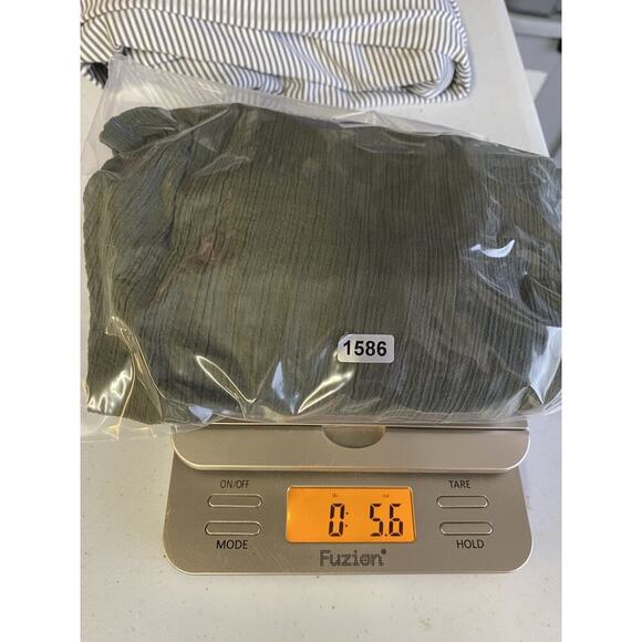 Chaps Top Shirt Size XL Button Up Gauzy Olive Green Boho Herbalist Minimalist - Picture 9 of 9